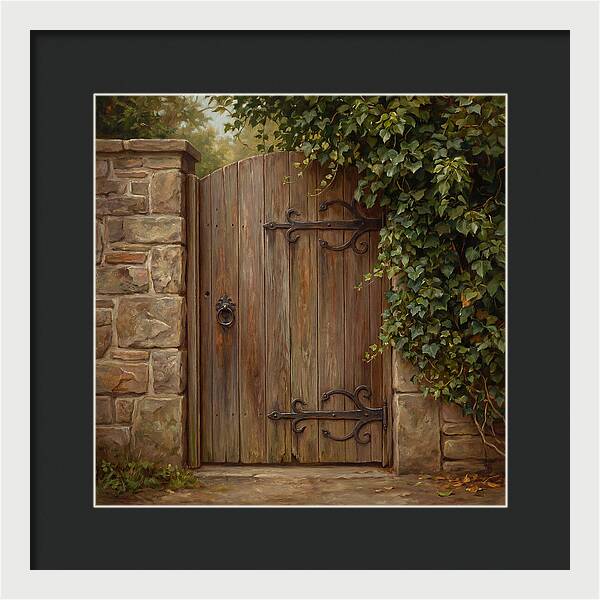 Wooden Gate Surrounded By Ivy