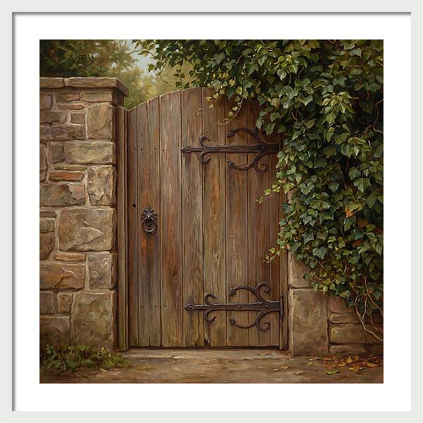 Wooden Gate Surrounded By Ivy