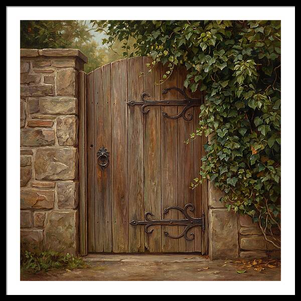 Wooden Gate Surrounded By Ivy
