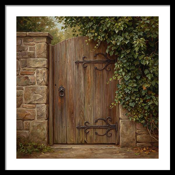 Wooden Gate Surrounded By Ivy