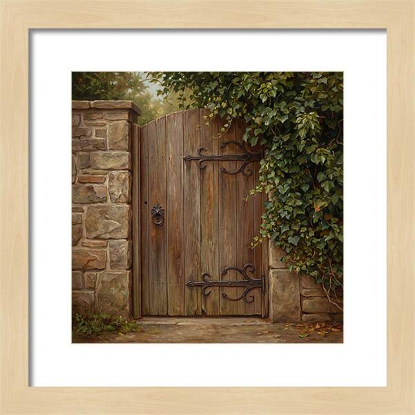 Wooden Gate Surrounded By Ivy