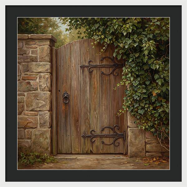 Wooden Gate Surrounded By Ivy