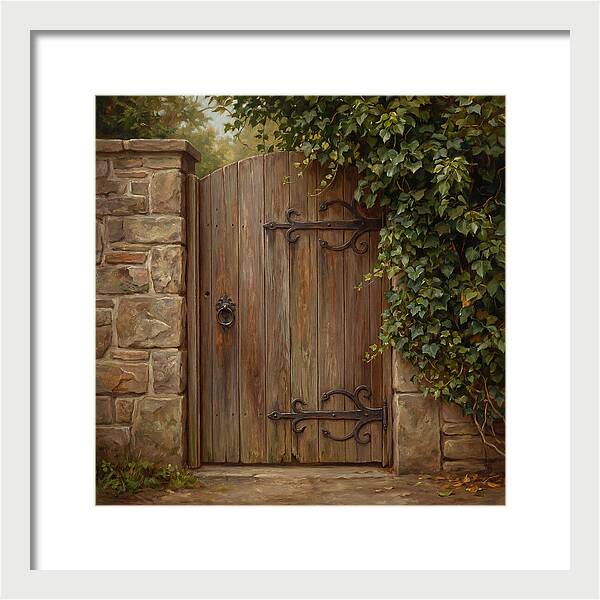 Wooden Gate Surrounded By Ivy