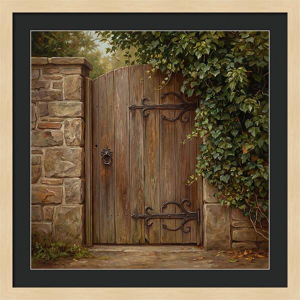 Wooden Gate Surrounded By Ivy