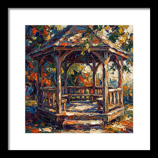 Wooden Gazebo In Autumn