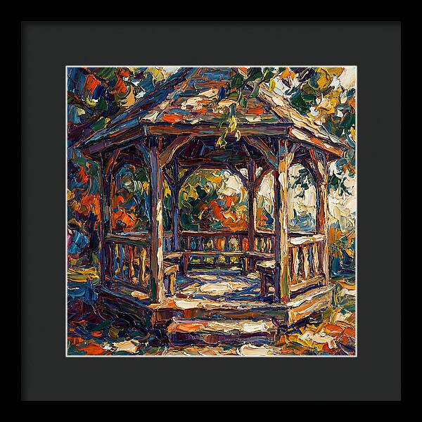 Wooden Gazebo In Autumn