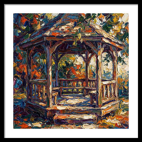 Wooden Gazebo In Autumn