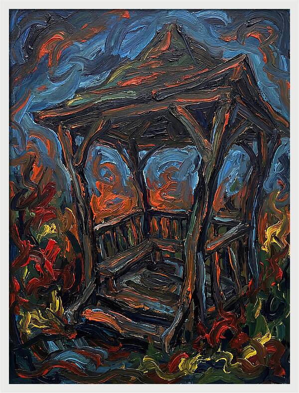 Wooden Gazebo In Flames