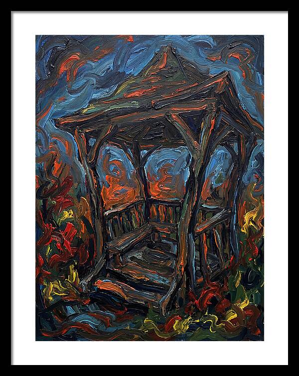 Wooden Gazebo In Flames