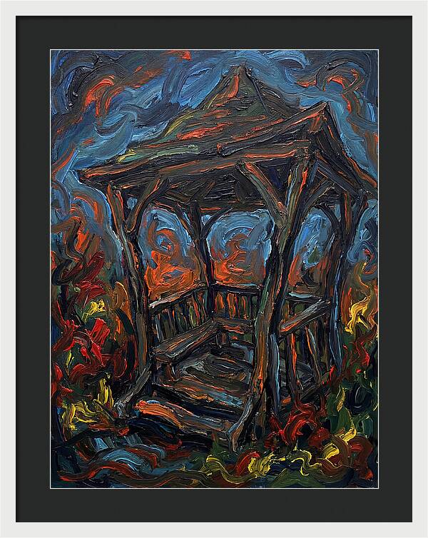 Wooden Gazebo In Flames