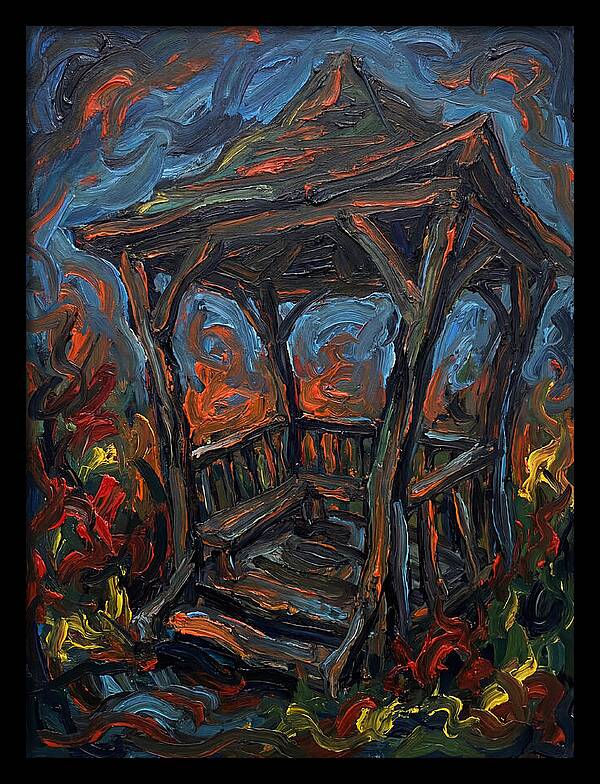 Wooden Gazebo In Flames