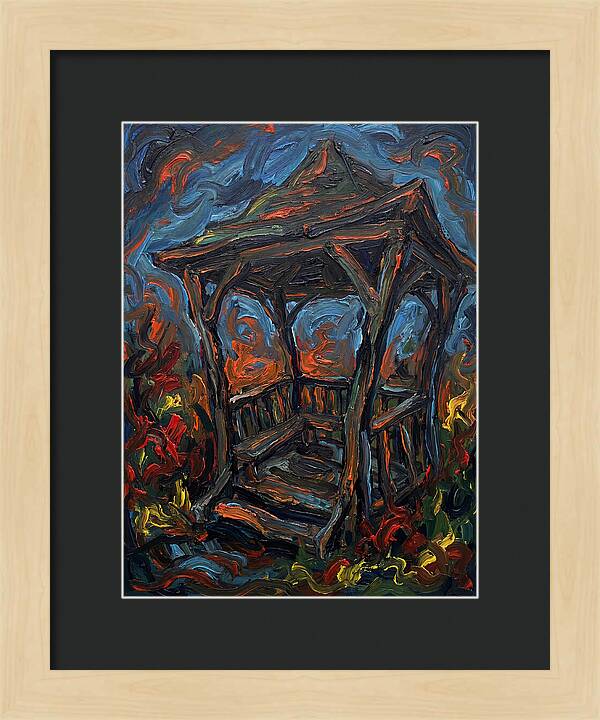 Wooden Gazebo In Flames