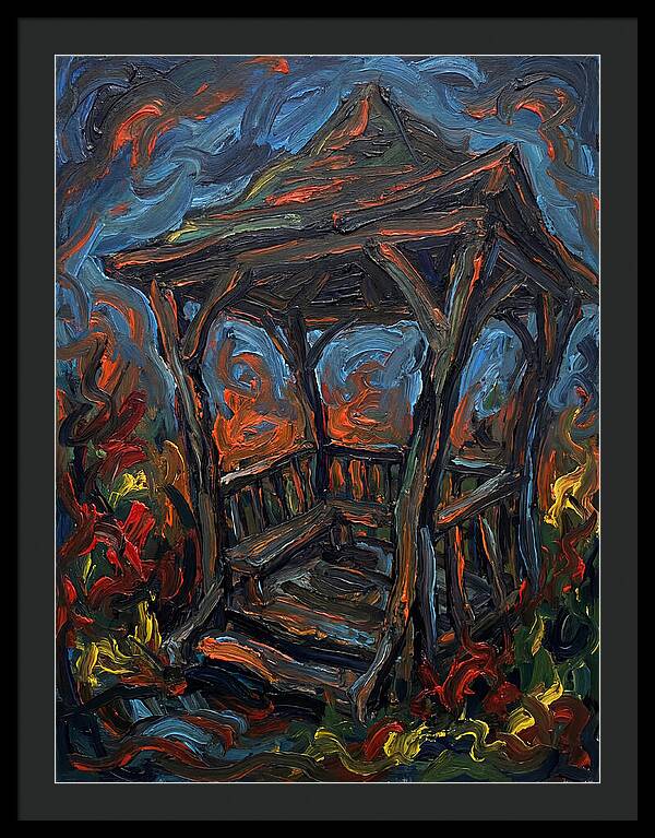 Wooden Gazebo In Flames