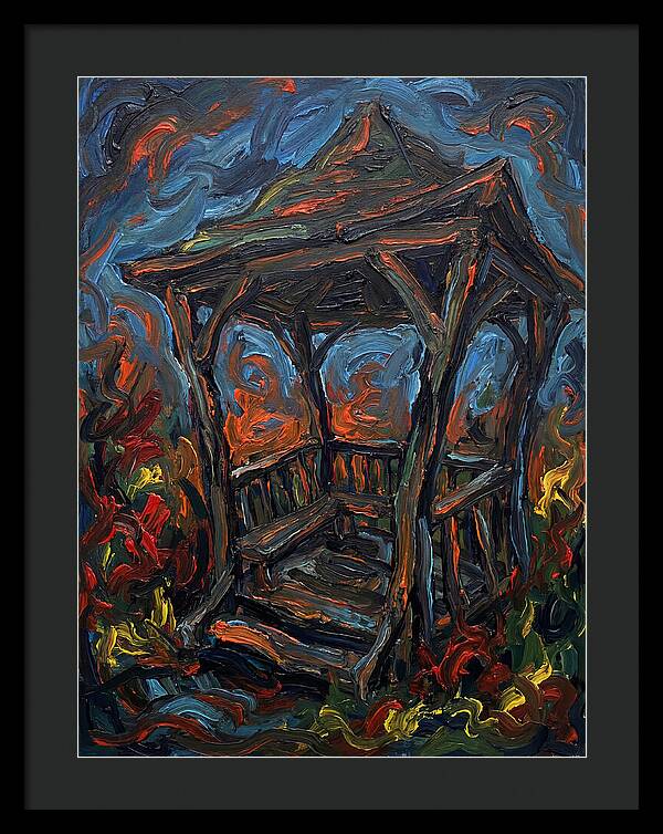 Wooden Gazebo In Flames