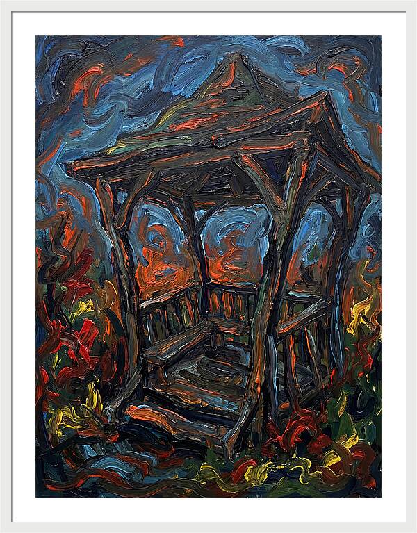 Wooden Gazebo In Flames