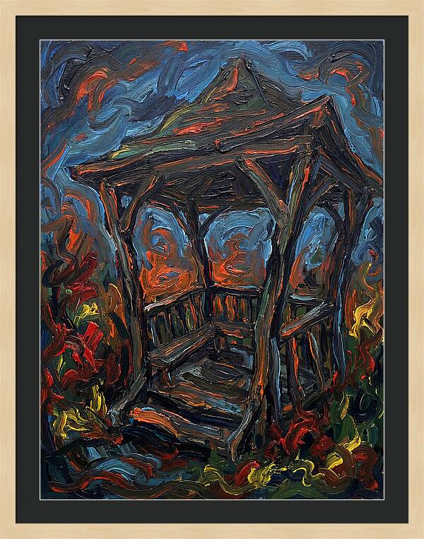Wooden Gazebo In Flames