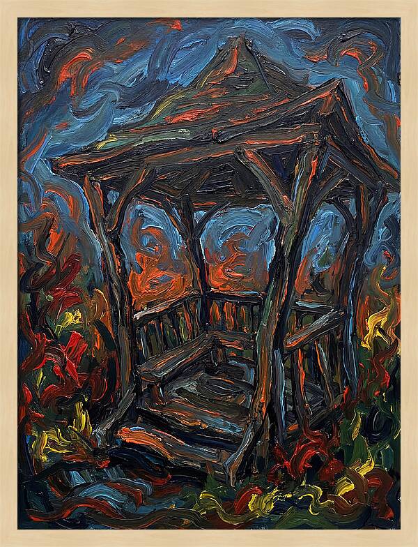 Wooden Gazebo In Flames