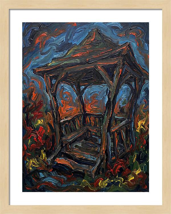 Wooden Gazebo In Flames