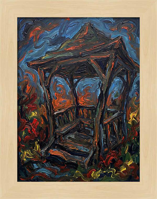 Wooden Gazebo In Flames