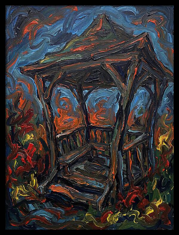 Wooden Gazebo In Flames
