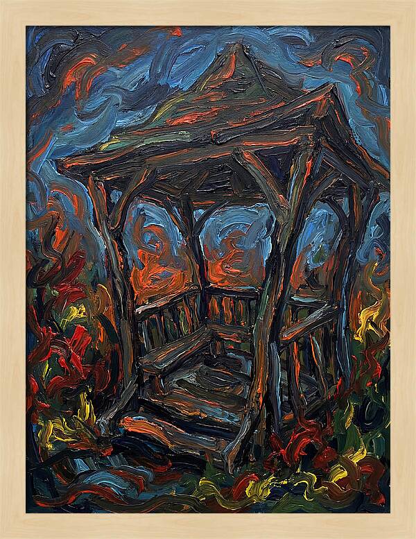 Wooden Gazebo In Flames