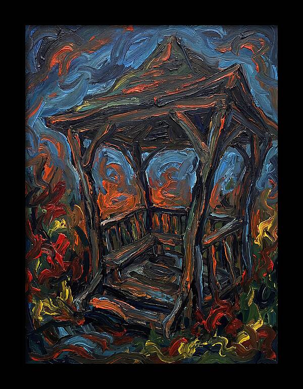 Wooden Gazebo In Flames