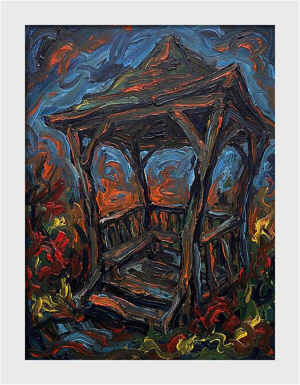Wooden Gazebo In Flames