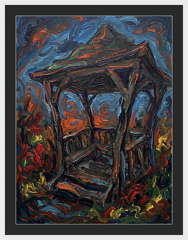 Wooden Gazebo In Flames
