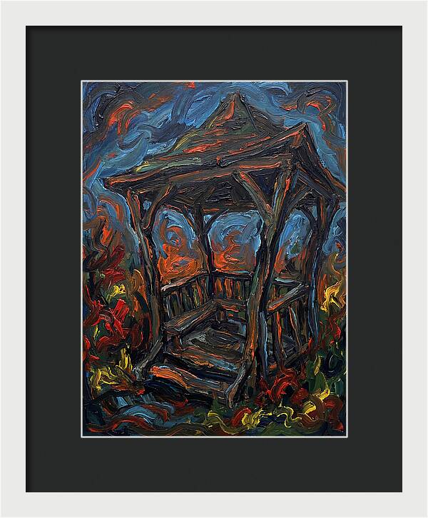 Wooden Gazebo In Flames