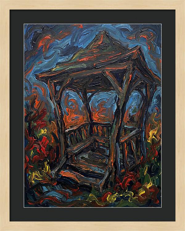 Wooden Gazebo In Flames