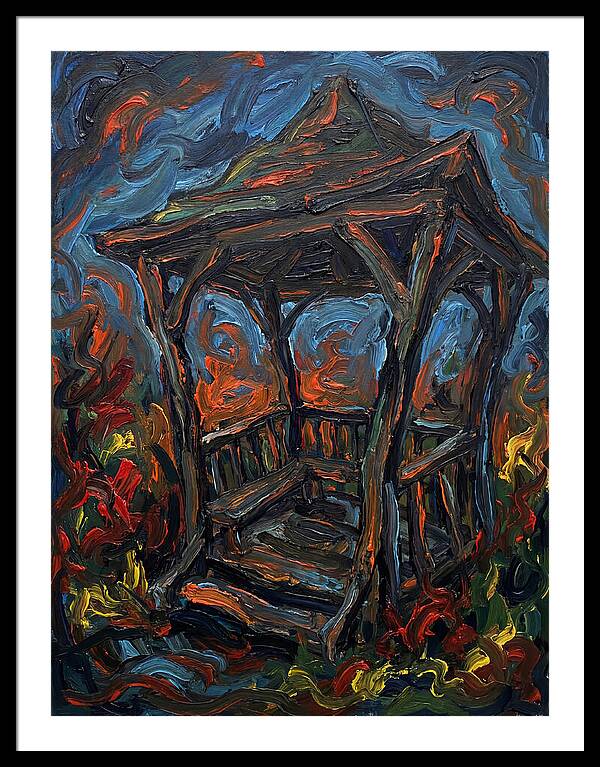 Wooden Gazebo In Flames
