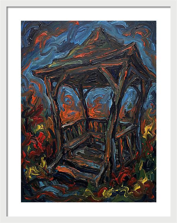 Wooden Gazebo In Flames