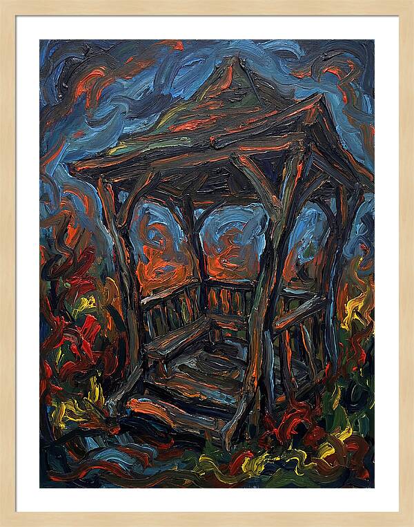 Wooden Gazebo In Flames