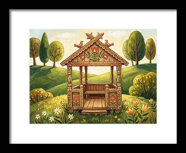Wooden Gazebo In Nature