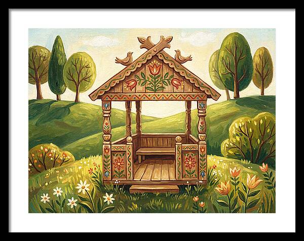 Wooden Gazebo In Nature