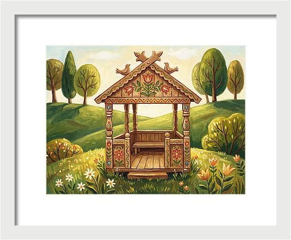 Wooden Gazebo In Nature
