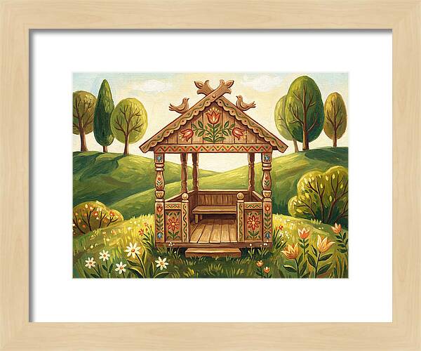 Wooden Gazebo In Nature