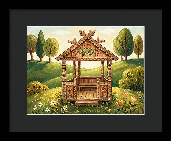 Wooden Gazebo In Nature