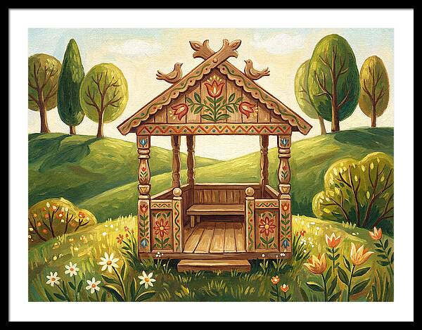 Wooden Gazebo In Nature
