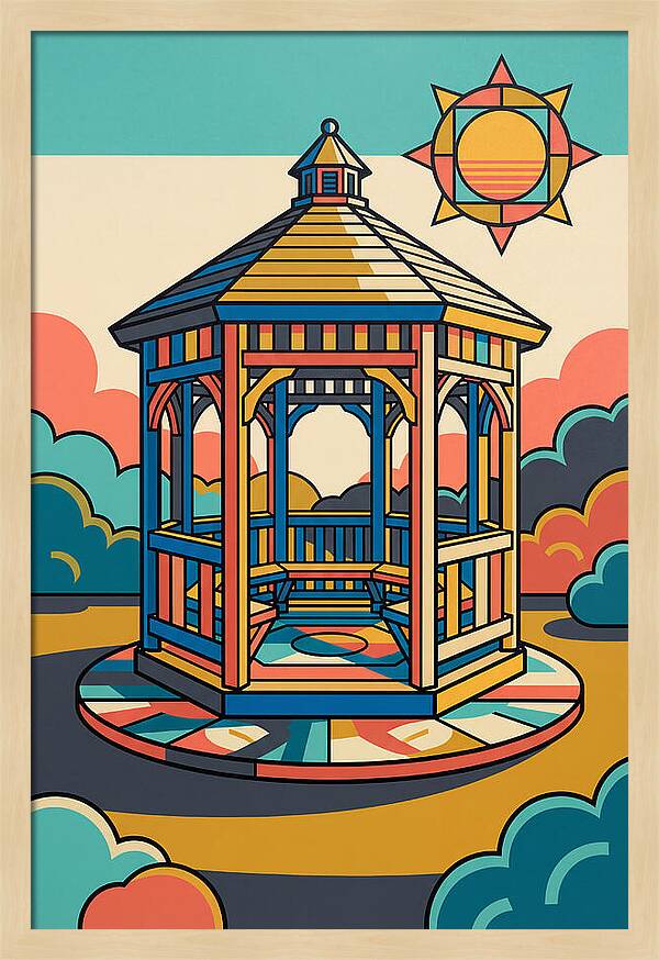 Wooden Gazebo Under Sunlight