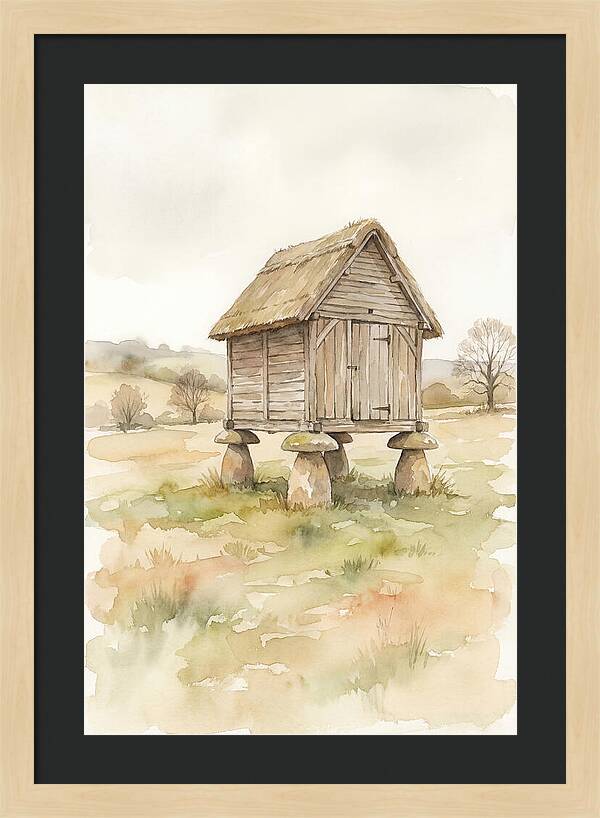 Wooden Granary On Staddl Stones