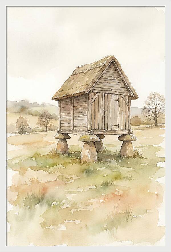 Wooden Granary On Staddl Stones