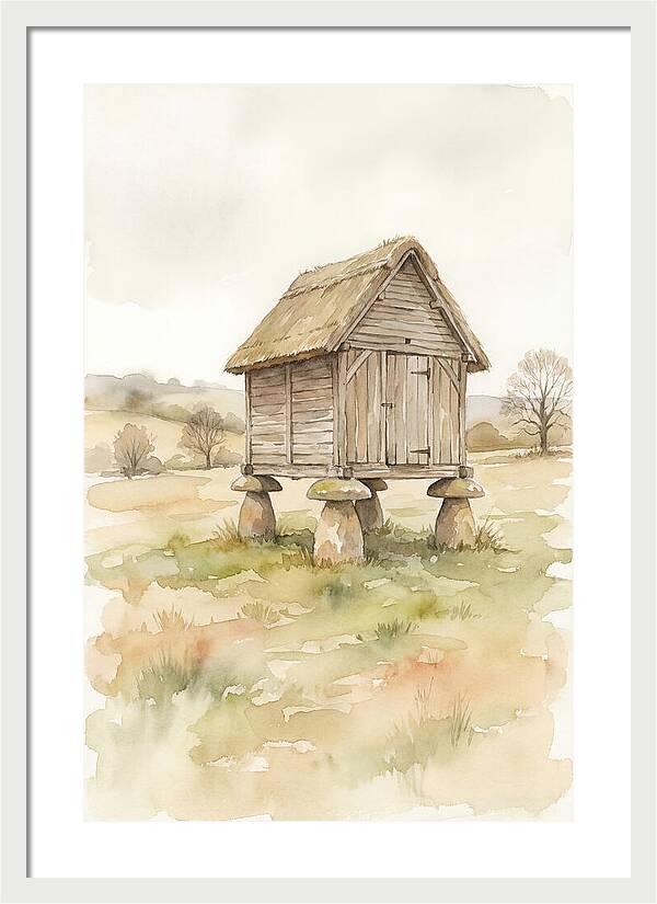 Wooden Granary On Staddl Stones