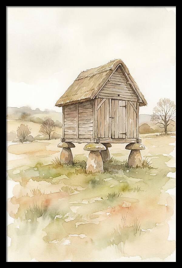 Wooden Granary On Staddl Stones