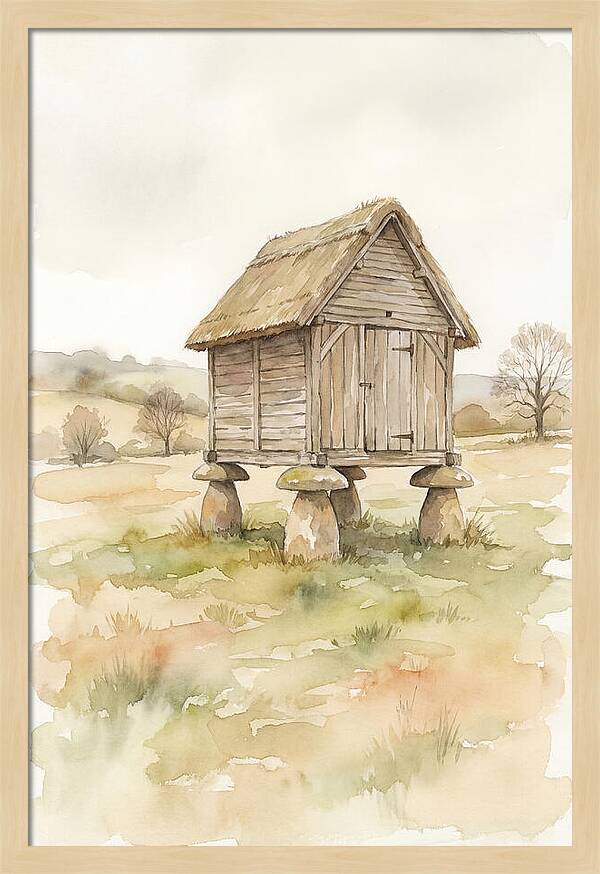 Wooden Granary On Staddl Stones