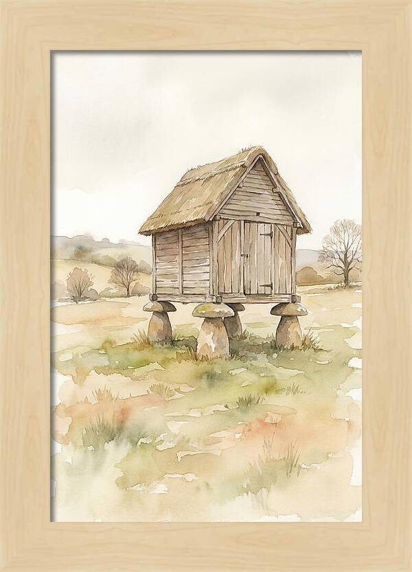 Wooden Granary On Staddl Stones