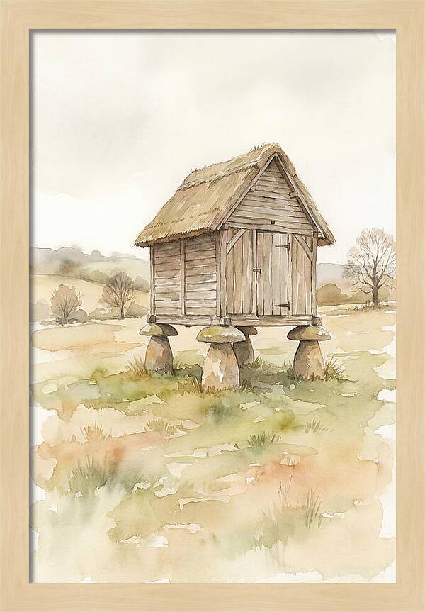 Wooden Granary On Staddl Stones