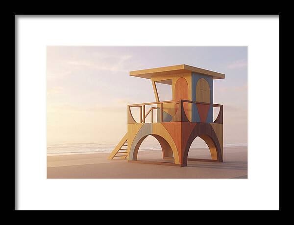 Wooden Lifeguard Stand At Dawn