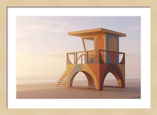 Wooden Lifeguard Stand At Dawn