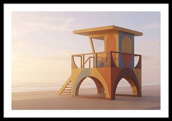Wooden Lifeguard Stand At Dawn